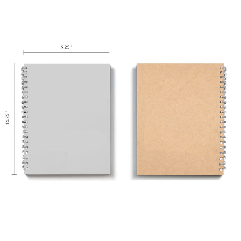 Expanded Wirebound W7H-B — 9.25 x 11.75 in, 144 Pages ( Grid ) Light Gray - Scratch & Dent